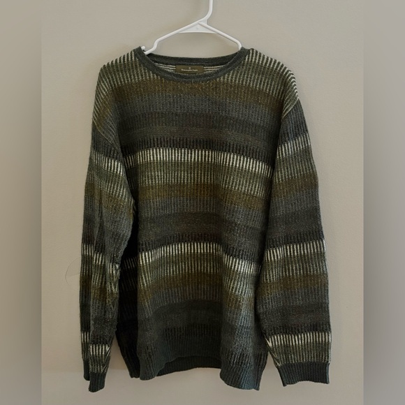 Ermenegildo Zegna Mens Striped Wool Mohair Crew Neck Sweater | Size L/52 - Picture 2 of 5